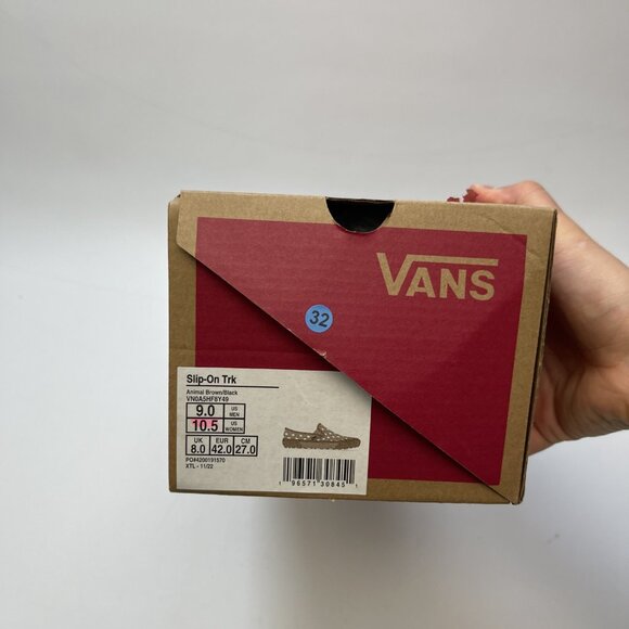 Vans Slip-On TRK Animal Cheetah Print AOP 'Brown Black' Men's Size 9 US NEW - Picture 10 of 10